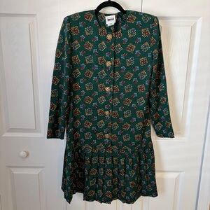 Vintage Leslie Fay pleated paisley dress 1980’s